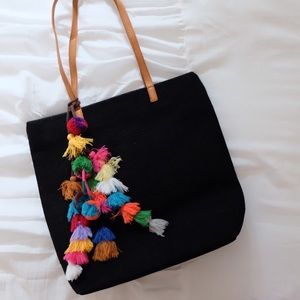 NEW black canvas tote.