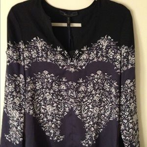 NWT, BCBGMaxazria Beautiful Floral Tunic Blouse