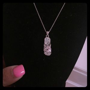 Cubic & Sterling Silver flip flop charm