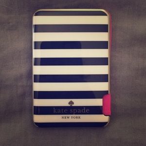 NWOT Kate Spade B&W Striped Portable Charger