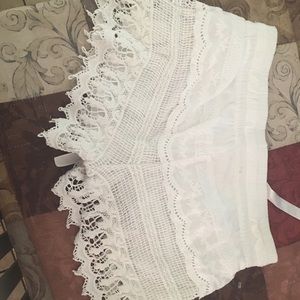 Crochet white shorts