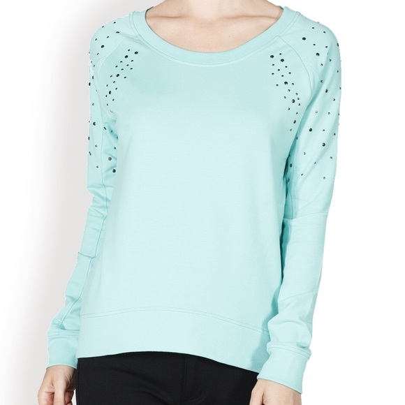BOGO Fun Studded Shoulder Detail Long Sleeve Top - Picture 2 of 3