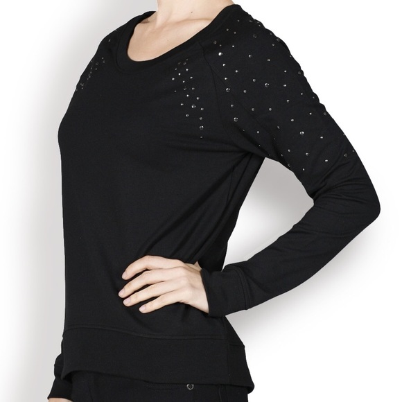 BOGO Fun Studded Shoulder Detail Long Sleeve Top - Picture 2 of 4