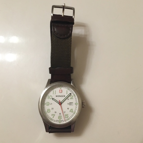 Men's leather Wenger watch