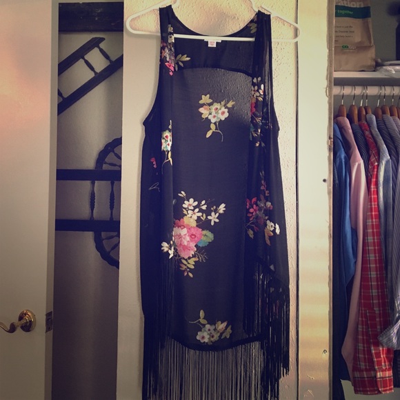 Floral sleeveless cardigan s/m