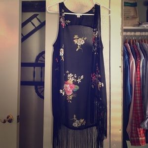 Floral sleeveless cardigan s/m