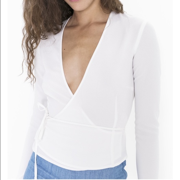 American Apparel Tops - white American apparel wrap top