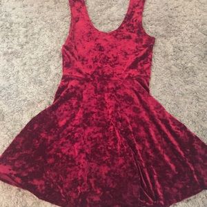 Red velvet tank dress