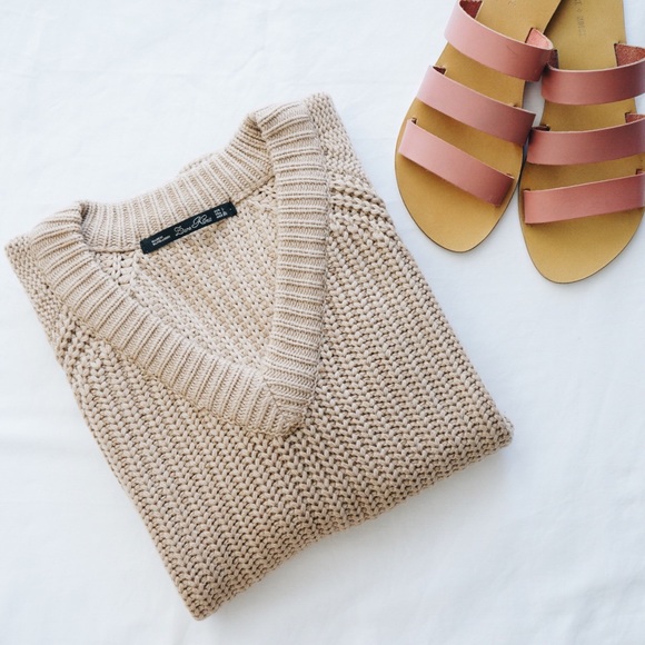 Camel V Neck Sweater