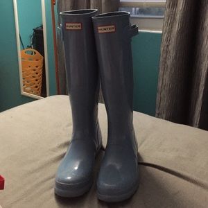 Sky Blue Gloss Hunter Boots