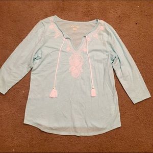 NWT Lilly Pulitzer Holly Top Pool Blue L