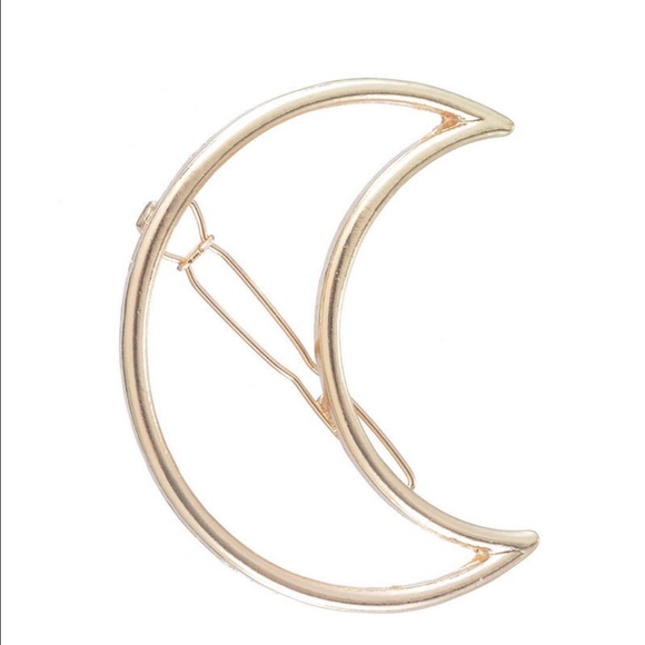 Gold Half Moon Hair Clip Gypsy Hippie Vibes NEW - Picture 2 of 4