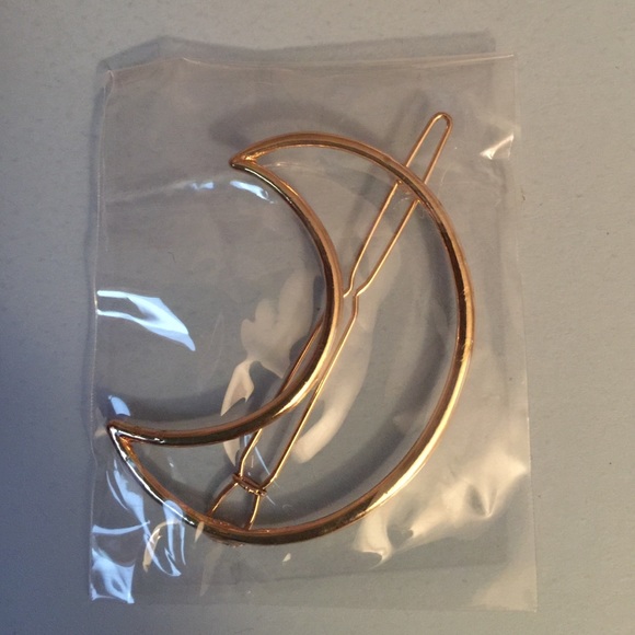 Gold Half Moon Hair Clip Gypsy Hippie Vibes NEW - Picture 4 of 4