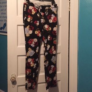 Black Floral Pants