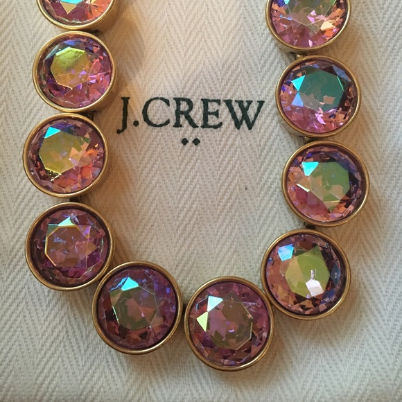 LAST ONE🎀NEW🎀J.Crew Pink Iridescent Dot Necklace - Picture 2 of 4