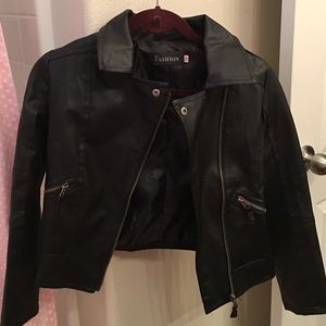 Black faux leather jacket