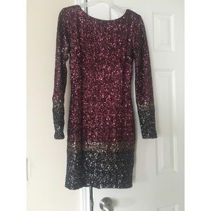 Dress by population sequin body con dress