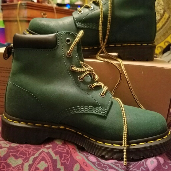 Forest Green Suede Doc Marten Boots