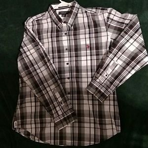 Black, white ,plaid dress shirt