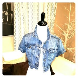 Distressed Denim Jean Jacket