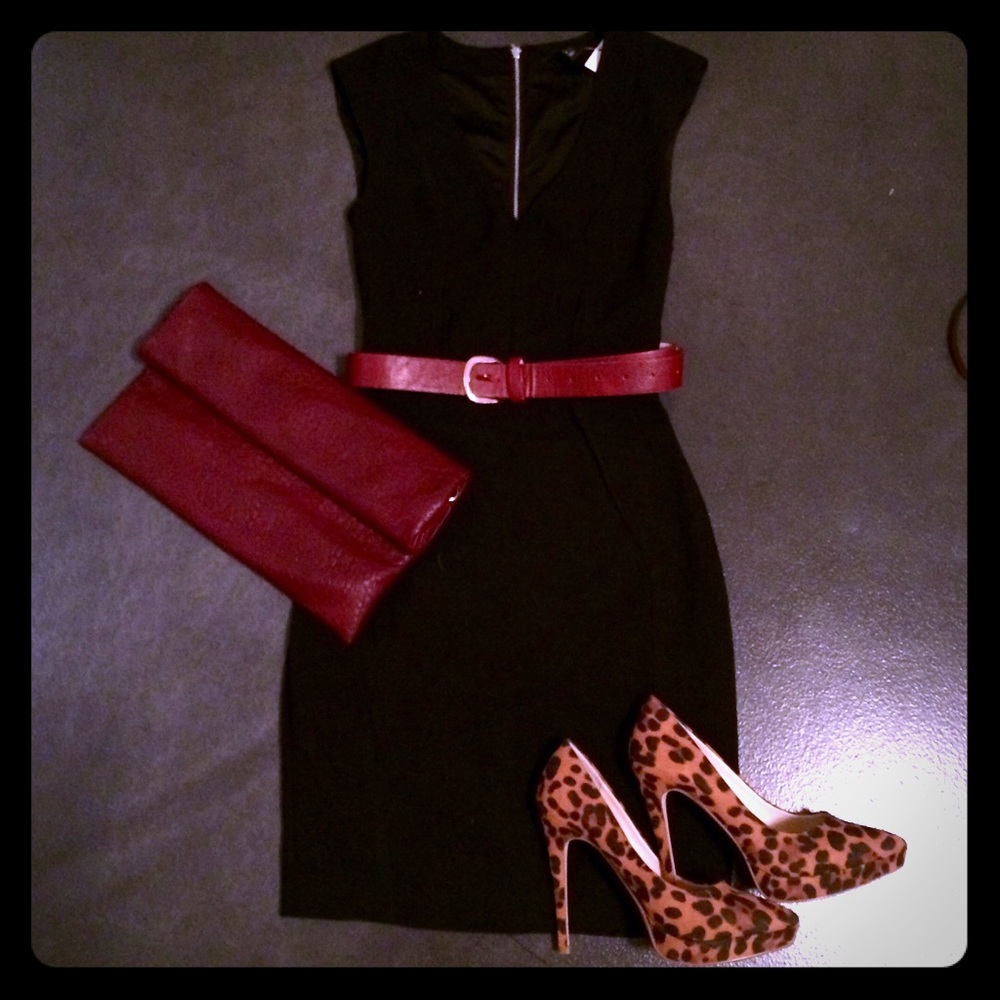H&M Textured Cap Sleeve Little Black Dress