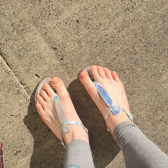 Holographic Sam Edelman sandals!