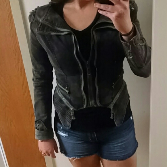 Black denim jacket