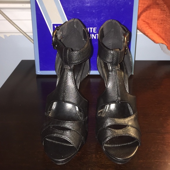 Black Leather heels.