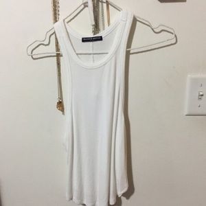 Ribbed white brandy Melville tank top