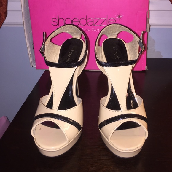 Cream Patten leather high heels