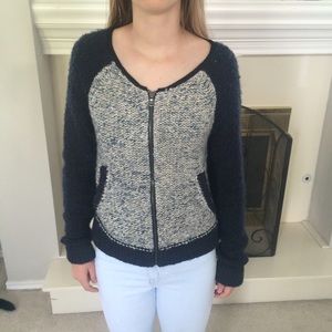 Knit zip up sweater