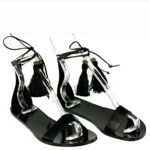 JCREW Tassel sandals BLACK NEW