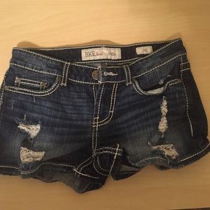 BKE denim dark wash shorts