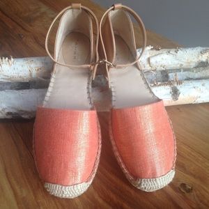 NWOB Tahari Petal Metallic Orange Espadrilles