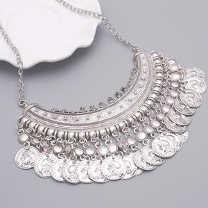 "Pierre" Boho Statement Antiqued Silver Necklace