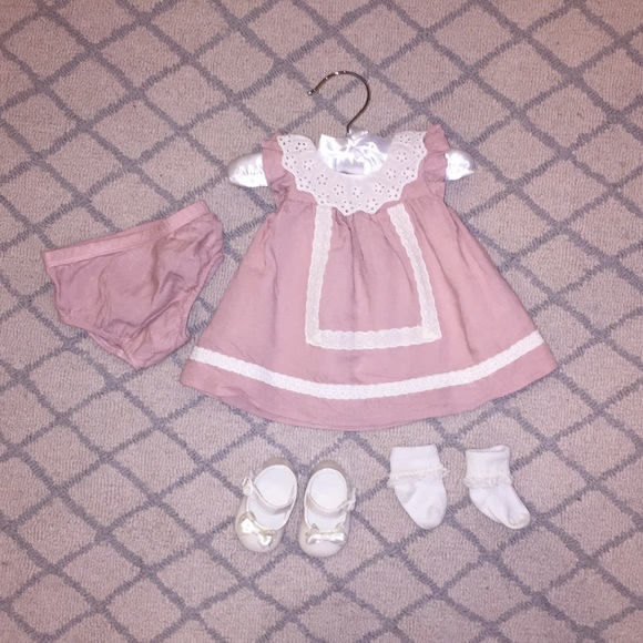 Beautiful newborn dress w/ matching Shoes & socks