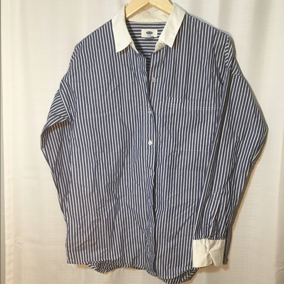DIFFERENT* Blue and white striped dress shirt