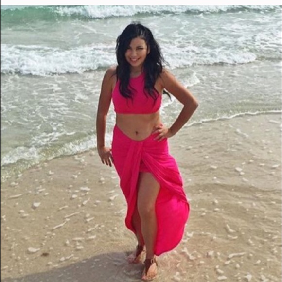 Two piece hot pink set