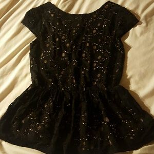 Black lace pendulum top xs