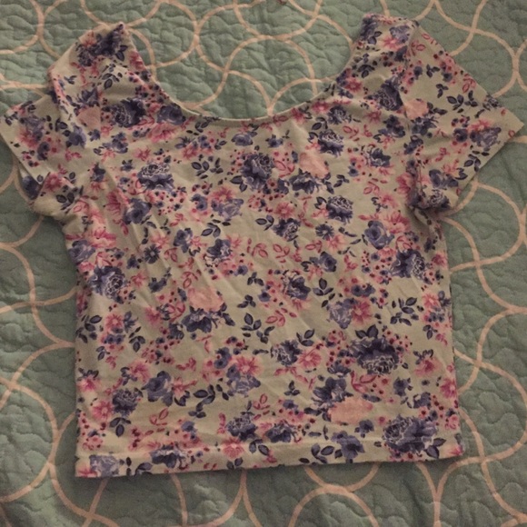 H&M floral crop top xs