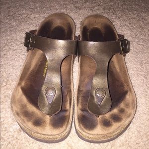 Metallic Golden Brown Birkenstocks