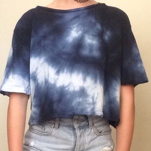 Brandy Melville Blue & White Tie Dye Top