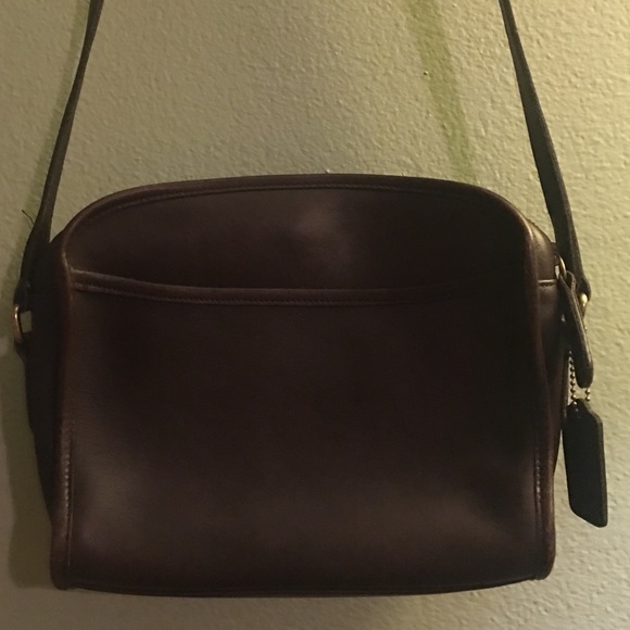 Vintage dark brown leather coach crossbody