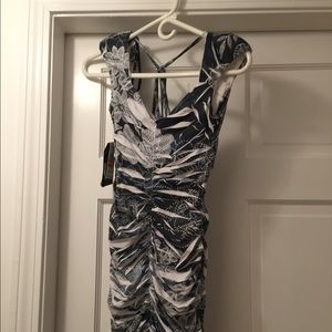 Gray and white cocktail dress