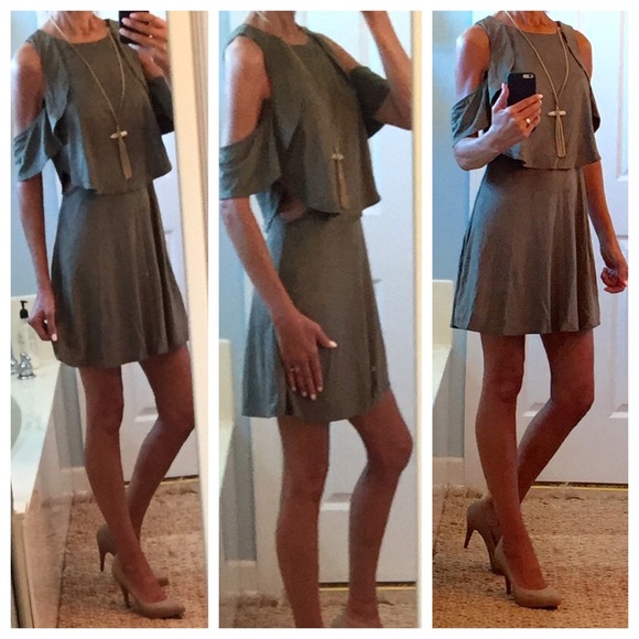 Dresses & Skirts - 🆑FINAL CLOSEOUT🆑2 Left SUEDE COLD SHOULDER DRESS