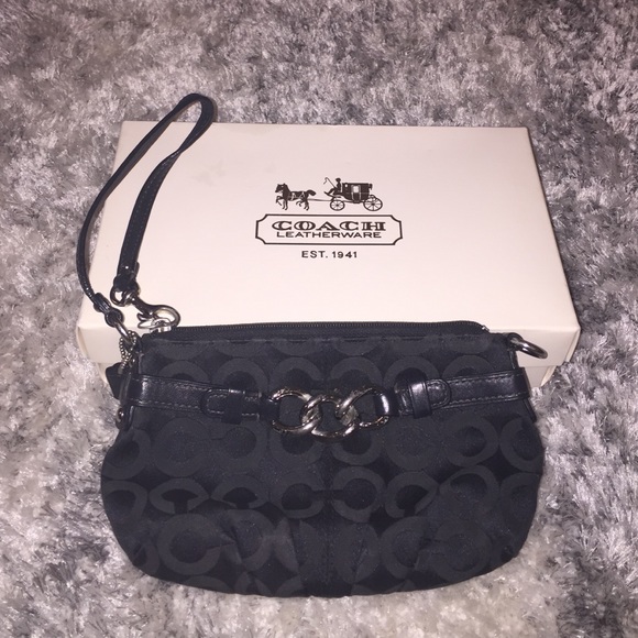 Coach large wristlet/clutch in black