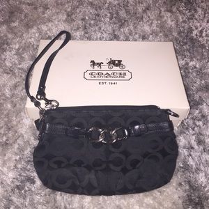 Coach large wristlet/clutch in black