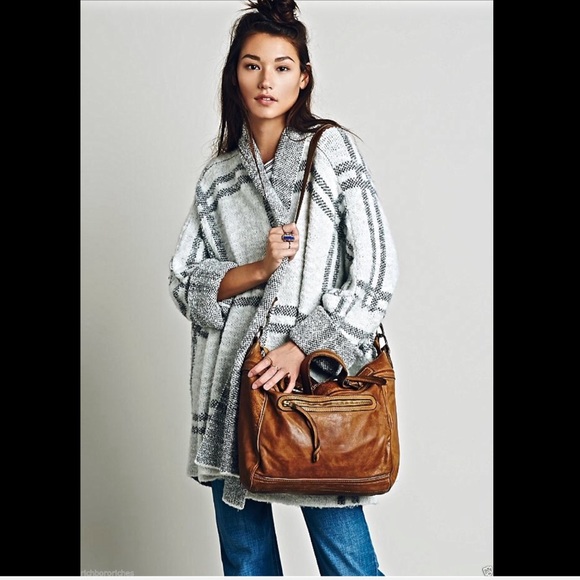 Free People golden brown ( tan ) Leather  Tote Bag - Picture 2 of 4