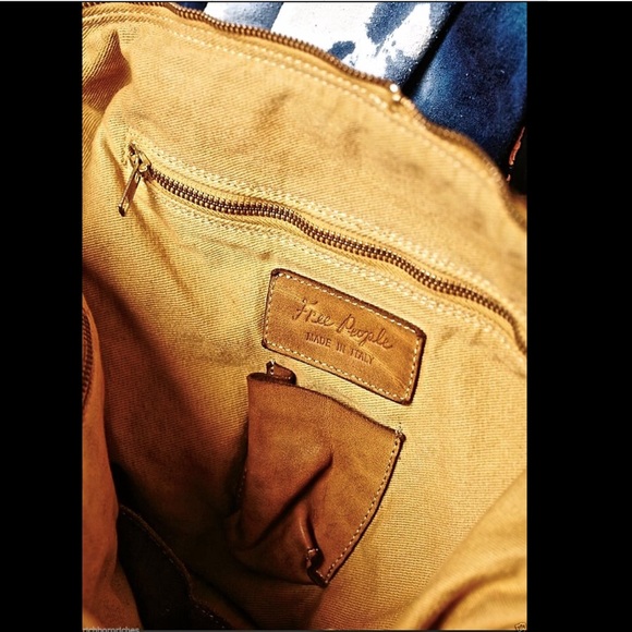 Free People golden brown ( tan ) Leather  Tote Bag - Picture 4 of 4