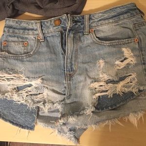 American Eagle denim high waisted shorts